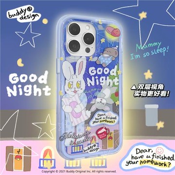 BUDDY原創晚安好夢適用iphone17promax手機殼新款蘋果16雙層保護套15pro可愛14/13高級16pro小眾設計ins女