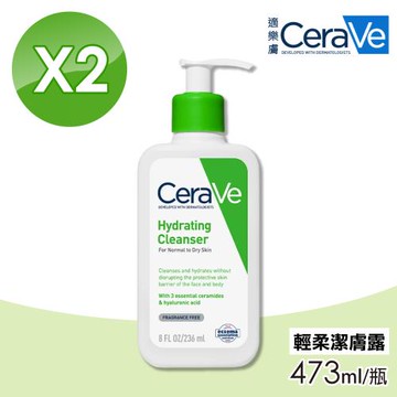 【CeraVe 適樂膚】輕柔保濕潔膚露 2入組(473ml/瓶)