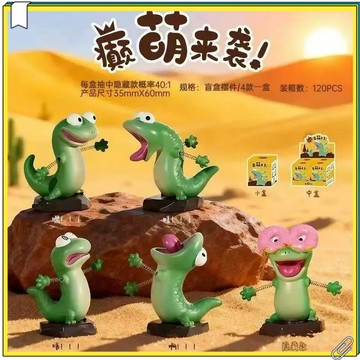 狸想世界周邊 狸想世界蜥蜴湯姆盲盒 河狸變身計劃蜥蜴TOM彈簧擺件盲抽 癲萌來襲盲盒 狸想世界 蜥蜴湯姆 盲盒系列