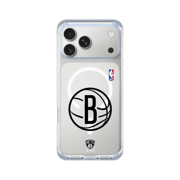 iPhone 17 Pro Max ClearX (MagSafe 兼容) 冰透藍 - NBA - B&W-布魯克林籃網 Brooklyn Nets B&W - Light