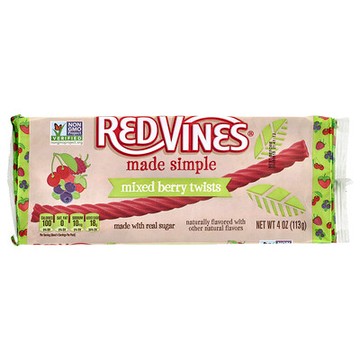 Red Vines, 甘草盤，成分簡單，混合漿果味，4 盎司（113 克）