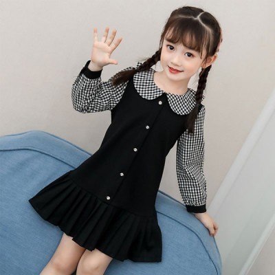 ワンピース秋着長袖ワンピースキッズ韓国風チェック柄ネックお洒落可愛い女の子子供服受験用入園式卒園式入学式卒業式七五三110 160cm 通販 Lineポイント最大get Lineショッピング