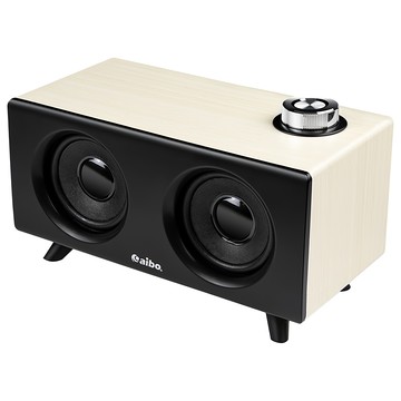 aibo 復古造型多功能藍牙喇叭 TWS無線串聯 白木紋 LA-BT-LS40-W