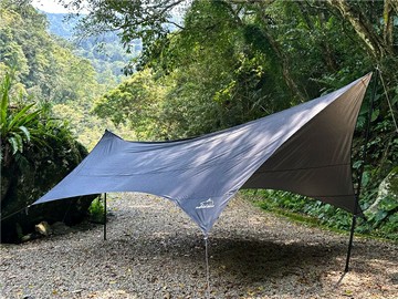 【露營趣】BROWN BEAR BR-032 蝶形天幕 黑 銀膠 炊事帳 遮陽帳 客廳帳 遮雨棚 避難帳 野營 露營