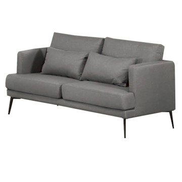 文創集 山德灰色透氣棉麻布二人座組合-159x83x69cm免組