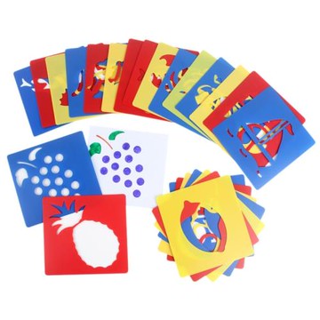 兒童鏤空塑料畫畫模板卡通小動物涂鴉繪畫工具春天填色拓印小畫板