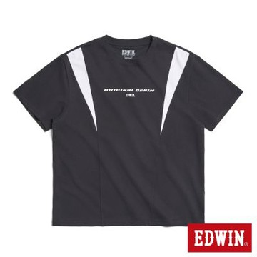 EDWIN 男裝 極速線條排汗短袖T恤-黑色