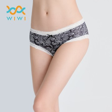 變形蟲遠紅外線抑菌花邊低腰內褲(經典黑 女M-2XL)