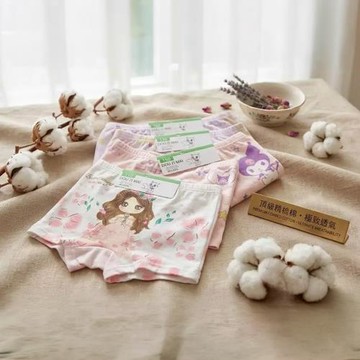 凱美棉業｜6件組 隨機出色 精品/彈力萊卡純棉 舒適 透氣 兒童(四角款)內褲 女童純棉內褲