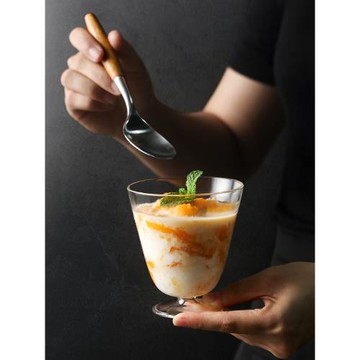 九土好看的高腳杯咖啡冷萃玻璃杯冰淇淋高級感紅酒杯果汁杯冷飲杯