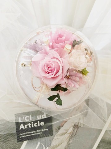 母親節花藝設計系列-玫瑰不凋花桌燈