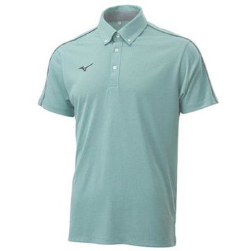 Mizuno 美津濃 短袖上衣 男裝 排汗Polo衫 台灣製 綠 32TAD01129