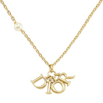 Christian Dior DIO(R)EVOLUTION 英字LOGO吊墜項鍊.金