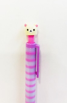 【震撼精品百貨】Rilakkuma San-X 拉拉熊懶懶熊~造型原子筆-線條粉紫妹