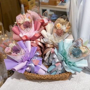 FengFlower 【心型包裝乾燥花束】乾燥花/不凋花/送禮