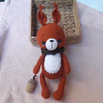 手工鉤針松鼠橡子毛絨玩具動物玩具毛絨玩具Amigurumi