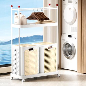 Mr.box  藤編置物掛衣洗衣收納籃 兩色可選