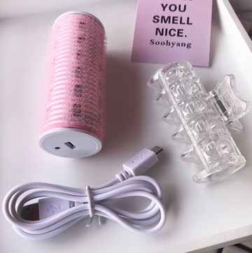 韓國 USB充電加熱髮捲 空氣瀏海髮捲 瀏海髮捲 隨身型電熱髮捲 捲髮 內灣瀏海 捲髮器 32mm