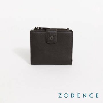 ZODENCE SOLAN進口真皮零錢袋10卡短夾 深咖