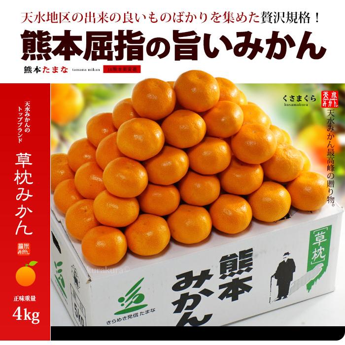 天水みかん 草枕 赤-青秀 S-M (約4kg) 熊本産 くさまくら 夏目漱石 糖度12度以上 贈答用 お歳暮 蜜柑 食品 フルーツ 果物 みかん お歳暮 御歳暮 ギフト 贈答