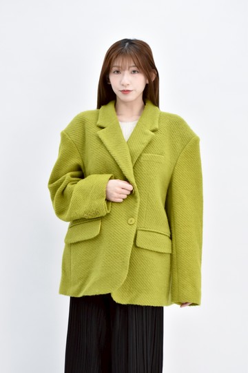 (2XL) zing up羊毛oversized寬大版型綠色外套