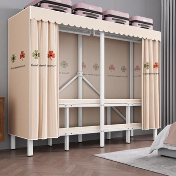 全鋼架免安裝簡易衣柜鋼管加粗加厚結實家用布衣柜出租房收納衣櫥