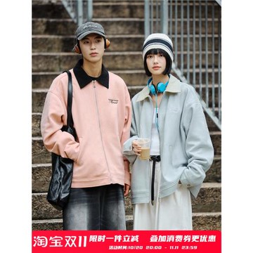 PSO Brand男裝女裝麂皮絨加厚夾克外套女款上衣秋季休閑情侶裝潮