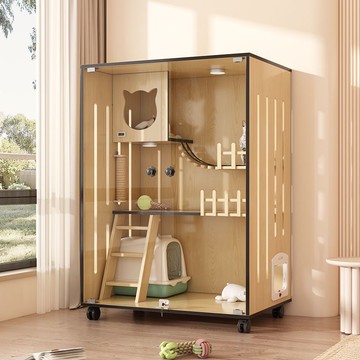 【最低價】【公司貨】貓別墅實木超大空間豪華貓籠子貓舍貓屋家用室內貓咪房子貓窩貓柜