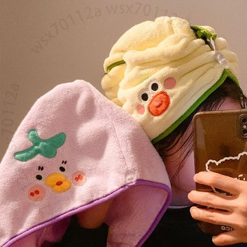 可愛幹髮帽女超強吸水速幹不掉毛包長頭髮毛巾洗頭珊瑚絨浴帽成人M8RGDGT01