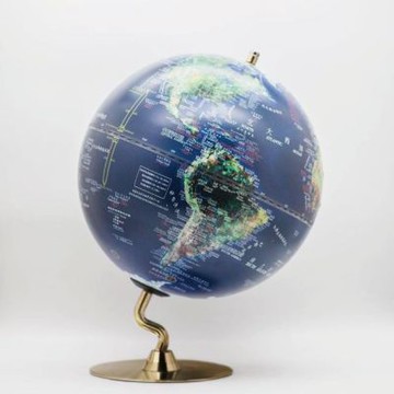 SkyGlobe 12吋衛星觸控鋰電池N型金屬底座地球儀(中英文對照)[AR互動款]