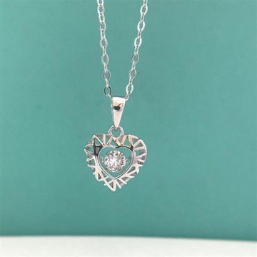 【米蘭精品】現貨+預購 頂級莫桑鑽石項鍊925純銀女項鍊鎖骨鍊項鏈情人節禮物-0.3克拉鏤空愛心74lq89