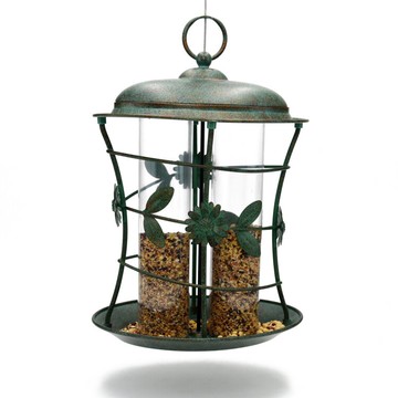 懸掛式復古青銅花卉喂鳥器戶外喂鳥器陽臺鳥食盒喂食器混合鳥糧草