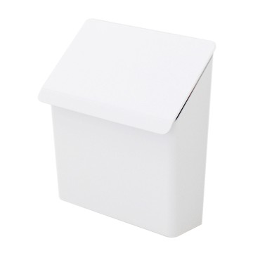 日本 oka PLYS base無痕貼壁掛式掀蓋塑膠袋收納盒 (約)寬20.5x深7x高22cm  潔白  1個