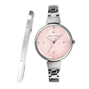 RELAX TIME 閃耀系列 Shine Series (RT-68-7) 銀x粉貝殼 贈手環