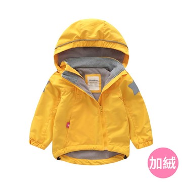 Meanbear - 防風防雨反光衝鋒外套(加絨)-黃色星星-斜拉鍊