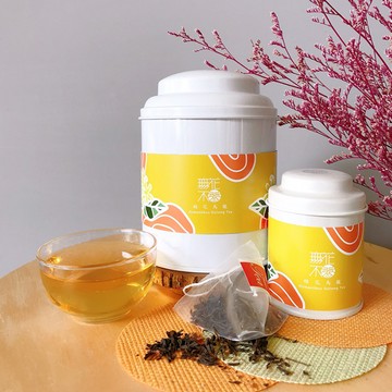 【無花不茶】原葉花茶系列-烏龍款：桂花烏龍—3g三角茶包*10入圓鐵罐裝*2罐