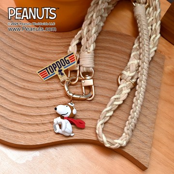 【史努比Snoopy】飛行系列 手機編織防丟掛繩 提繩 PEANUTS 日落小物  交換禮物 聖誕禮物