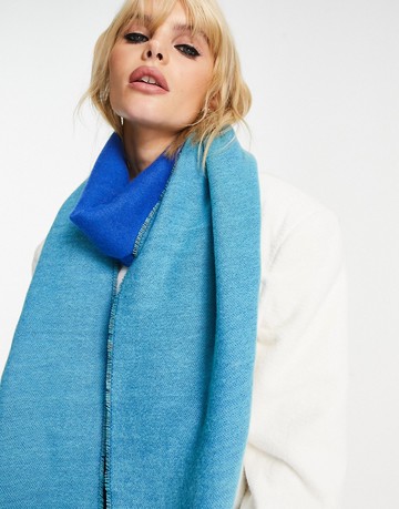 Topshop supersoft scarf in blue
