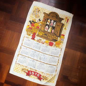 1976 美國早期布面月曆  香料