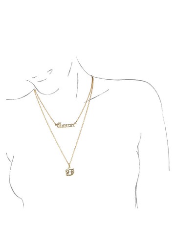 巨蟹座星座運勢雙鍊。星座系列。兩種配色。