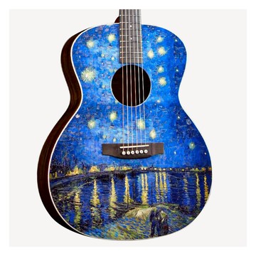 St. Matthew 梵谷系列 Starry Night 星夜 40吋 面單 民謠吉他 西堤卡雲杉面板 印度玫瑰木背側