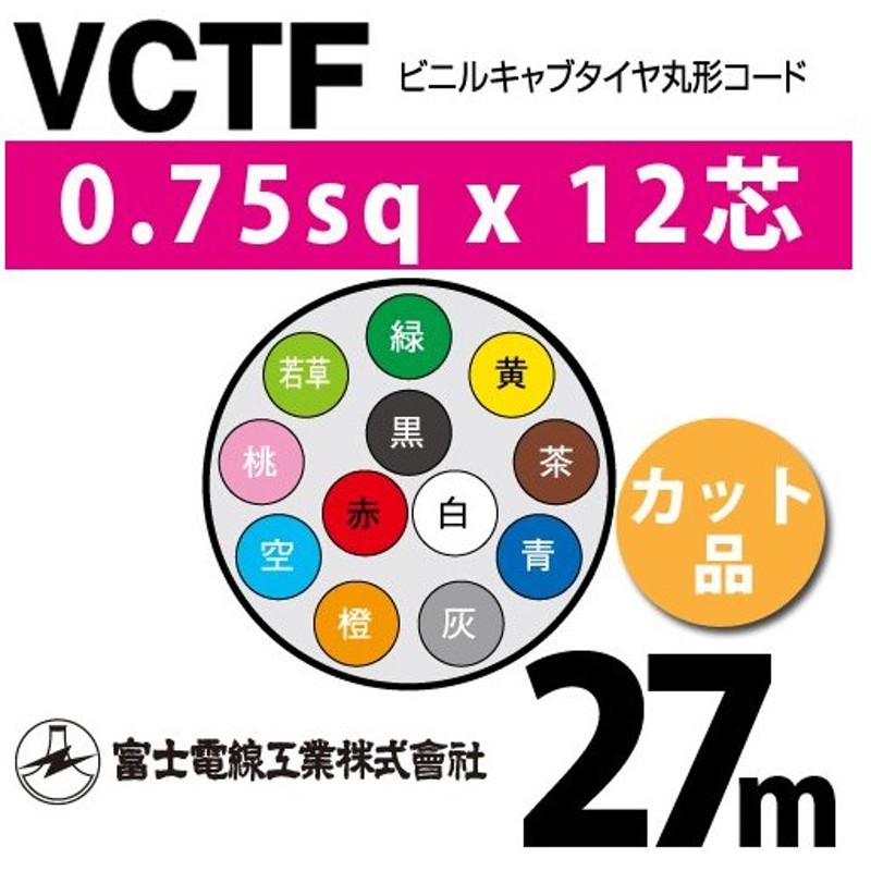 オンライン限定商品 即日発送 富士電線 VCTF 0.75sq×4芯 vctf 4芯 ビニルキャブタイヤコード 切断切売 1m〜 丸型ケーブル  0.75mm 4C 4心 discoversvg.com