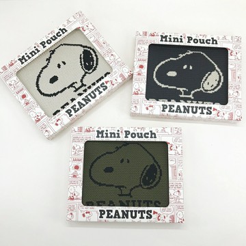 日本 snoopy 史努比 peanuts 針織 多用途小方包 化妝包｜小鶴日貨