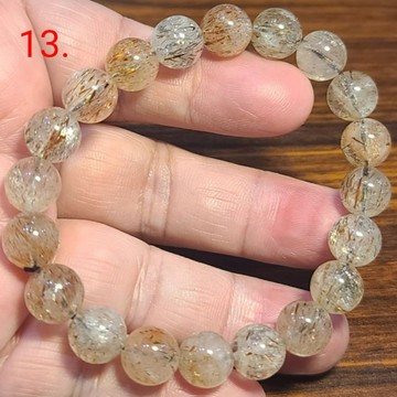 黑金超 黑金超七水晶 手鍊 手環 手珠 共生礦 10mm 天然❤水晶玉石特賣#R015-13