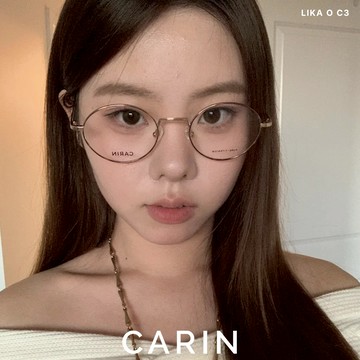 CARIN 光學眼鏡 LIKA O C3 金屬 橢圓框 NewJeans同款 - 金橘眼鏡