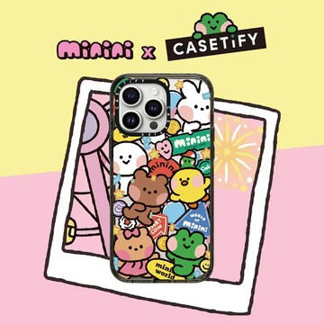 LINE FRIENDS minini x CASETiFY 聯名系列 手機殼 保護殼 iPhone 16Pro/16 Pro Max/15 Pro/15 Pro Max -minini traffic jam Case