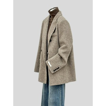 韓系呢子大衣女2025新款秋冬季高級感毛呢外套小個子冬天短款西裝 鑫弘-素時衣櫥