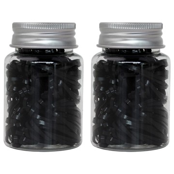 gloss&glow 方便保管橡皮筋髮圈 200條  黑色  2罐