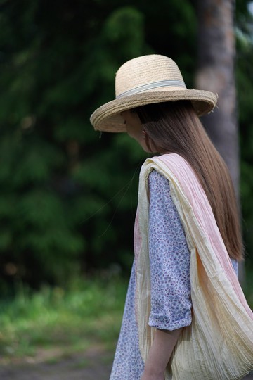 淡黃橙粉雙色褶皺豆豆包 冰淇淋