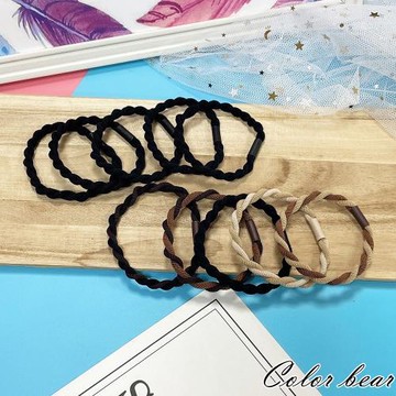 【卡樂熊】基本纏繞高彈力5入組造型髮束/髮圈(兩色)